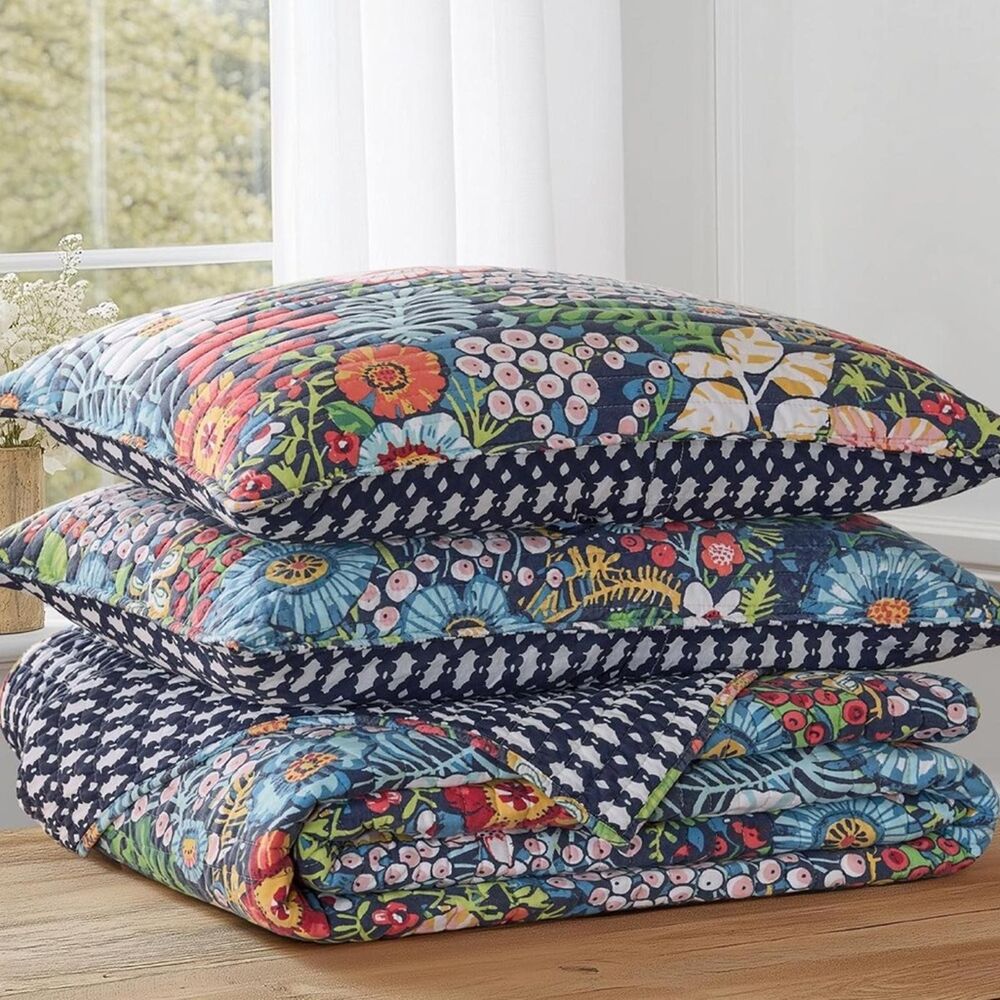 ๐ PB Style Bohemian Moody KING Quilt Bedding Set Shams Pillow Reversible Cotton - Picture 3 of 10
